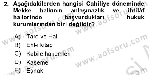 İslam Kurumları ve Medeniyeti Dersi 2016 - 2017 Yılı (Final) Dönem Sonu Sınav Soruları 2. Soru