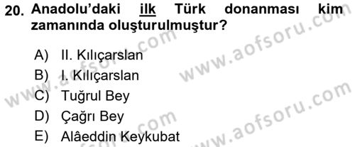 İslam Kurumları ve Medeniyeti Dersi 2017 - 2018 Yılı 3 Ders Sınav Soruları 20. Soru