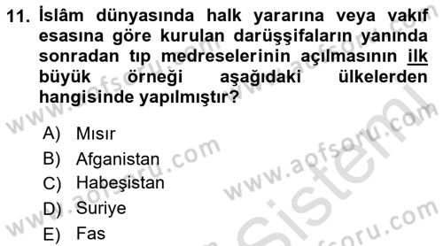İslam Kurumları ve Medeniyeti Dersi 2018 - 2019 Yılı 3 Ders Sınav Soruları 11. Soru