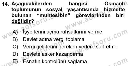 İslam Kurumları ve Medeniyeti Dersi 2018 - 2019 Yılı 3 Ders Sınav Soruları 14. Soru