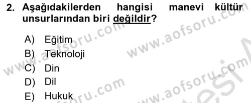 İslam Kurumları ve Medeniyeti Dersi 2018 - 2019 Yılı 3 Ders Sınav Soruları 2. Soru