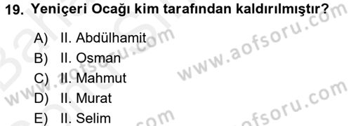 İslam Kurumları ve Medeniyeti Dersi 2018 - 2019 Yılı (Final) Dönem Sonu Sınav Soruları 19. Soru