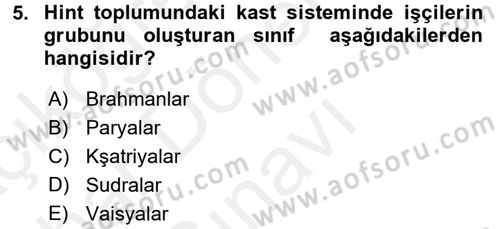İslam Kurumları ve Medeniyeti Dersi 2018 - 2019 Yılı (Final) Dönem Sonu Sınav Soruları 5. Soru