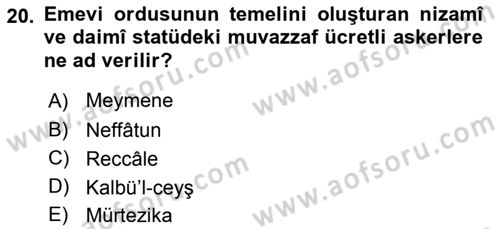 İslam Kurumları ve Medeniyeti Dersi 2018 - 2019 Yılı Yaz Okulu Sınav Soruları 20. Soru