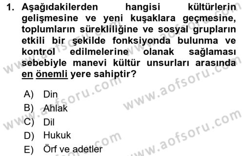 İslam Kurumları ve Medeniyeti Dersi 2020 - 2021 Yılı Yaz Okulu Sınav Soruları 1. Soru