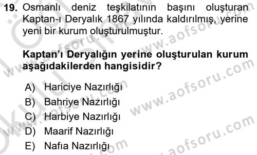 İslam Kurumları ve Medeniyeti Dersi 2020 - 2021 Yılı Yaz Okulu Sınav Soruları 19. Soru