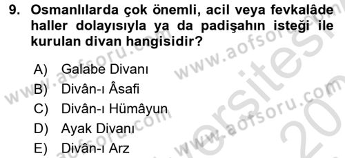 İslam Kurumları ve Medeniyeti Dersi 2020 - 2021 Yılı Yaz Okulu Sınav Soruları 9. Soru
