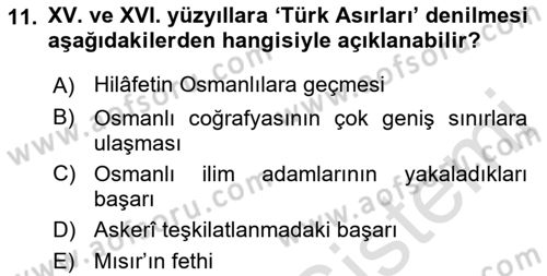 İslam Kurumları ve Medeniyeti Dersi 2021 - 2022 Yılı (Vize) Ara Sınav Soruları 11. Soru