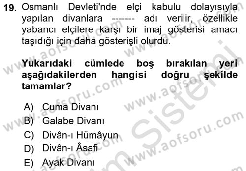 İslam Kurumları ve Medeniyeti Dersi 2021 - 2022 Yılı (Vize) Ara Sınav Soruları 19. Soru