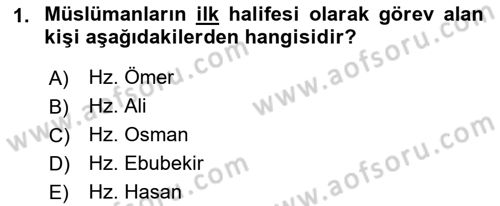İslam Kurumları ve Medeniyeti Dersi 2021 - 2022 Yılı (Final) Dönem Sonu Sınav Soruları 1. Soru