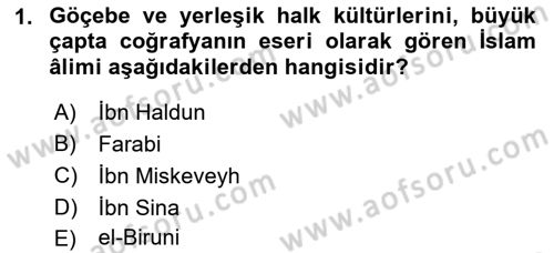 İslam Kurumları ve Medeniyeti Dersi 2021 - 2022 Yılı Yaz Okulu Sınav Soruları 1. Soru