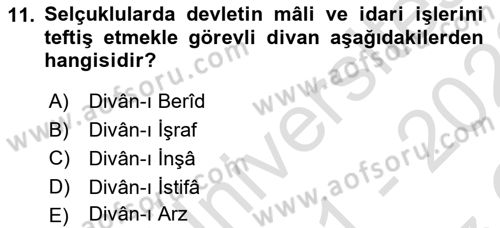 İslam Kurumları ve Medeniyeti Dersi 2021 - 2022 Yılı Yaz Okulu Sınav Soruları 11. Soru