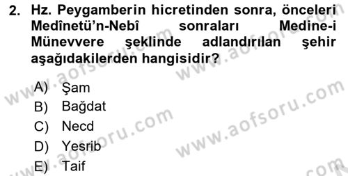 İslam Kurumları ve Medeniyeti Dersi 2021 - 2022 Yılı Yaz Okulu Sınav Soruları 2. Soru