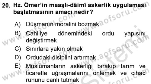 İslam Kurumları ve Medeniyeti Dersi 2021 - 2022 Yılı Yaz Okulu Sınav Soruları 20. Soru
