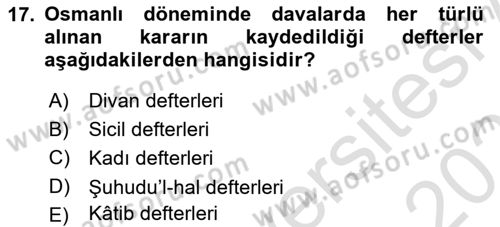 İslam Kurumları ve Medeniyeti Dersi 2022 - 2023 Yılı Yaz Okulu Sınav Soruları 17. Soru