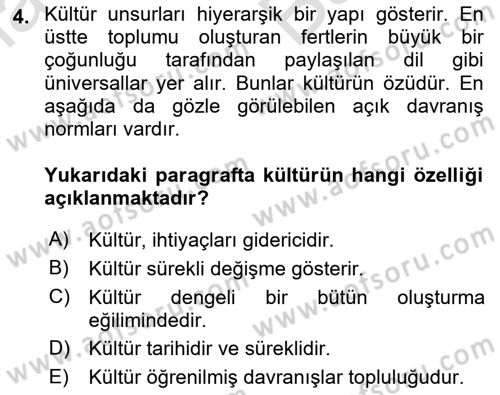 İslam Kurumları ve Medeniyeti Dersi 2023 - 2024 Yılı (Vize) Ara Sınav Soruları 4. Soru