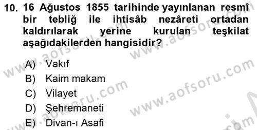 İslam Kurumları ve Medeniyeti Dersi 2023 - 2024 Yılı (Final) Dönem Sonu Sınav Soruları 10. Soru