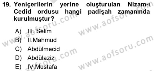 İslam Kurumları ve Medeniyeti Dersi 2023 - 2024 Yılı (Final) Dönem Sonu Sınav Soruları 19. Soru