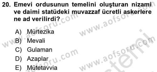 İslam Kurumları ve Medeniyeti Dersi 2023 - 2024 Yılı Yaz Okulu Sınav Soruları 20. Soru