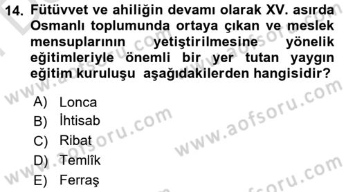 İslam Kurumları ve Medeniyeti Dersi 2024 - 2025 Yılı (Final) Dönem Sonu Sınav Soruları 14. Soru