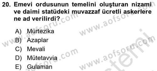 İslam Kurumları ve Medeniyeti Dersi 2024 - 2025 Yılı Yaz Okulu Sınav Soruları 20. Soru