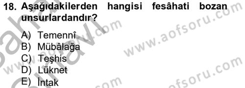 Türk İslam Edebiyatı Dersi 2012 - 2013 Yılı (Vize) Ara Sınav Soruları 18. Soru