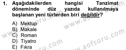 Türk İslam Edebiyatı Dersi 2012 - 2013 Yılı (Final) Dönem Sonu Sınav Soruları 1. Soru