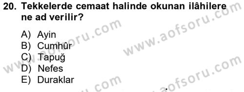 Türk İslam Edebiyatı Dersi 2012 - 2013 Yılı (Final) Dönem Sonu Sınav Soruları 20. Soru
