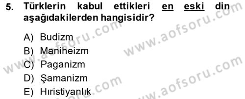 Türk İslam Edebiyatı Dersi 2013 - 2014 Yılı (Vize) Ara Sınav Soruları 5. Soru