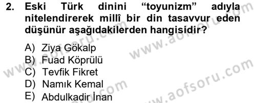 Türk İslam Edebiyatı Dersi 2013 - 2014 Yılı (Final) Dönem Sonu Sınav Soruları 2. Soru