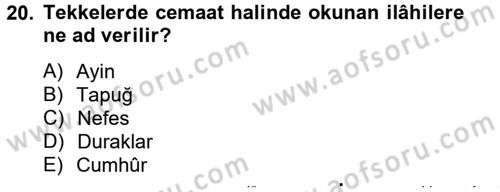 Türk İslam Edebiyatı Dersi 2013 - 2014 Yılı Tek Ders Sınav Soruları 20. Soru