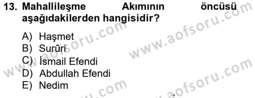 Türk İslam Edebiyatı Dersi 2014 - 2015 Yılı Tek Ders Sınav Soruları 13. Soru