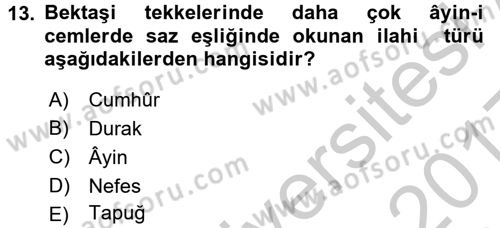 Türk İslam Edebiyatı Dersi 2016 - 2017 Yılı 3 Ders Sınav Soruları 13. Soru