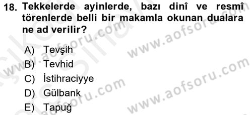 Türk İslam Edebiyatı Dersi 2017 - 2018 Yılı 3 Ders Sınav Soruları 18. Soru