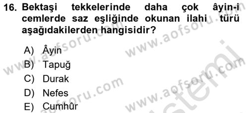 Türk İslam Edebiyatı Dersi 2018 - 2019 Yılı 3 Ders Sınav Soruları 16. Soru