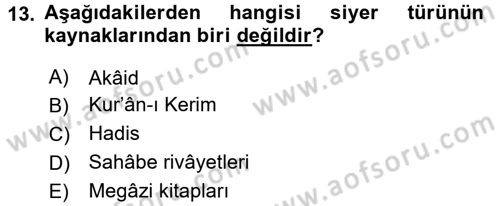 Türk İslam Edebiyatı Dersi 2018 - 2019 Yılı (Final) Dönem Sonu Sınav Soruları 13. Soru