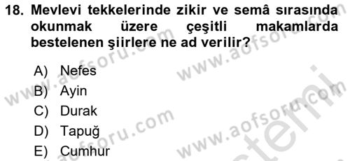 Türk İslam Edebiyatı Dersi 2025 - 2026 Yılı (Final) Dönem Sonu Sınav Soruları 18. Soru