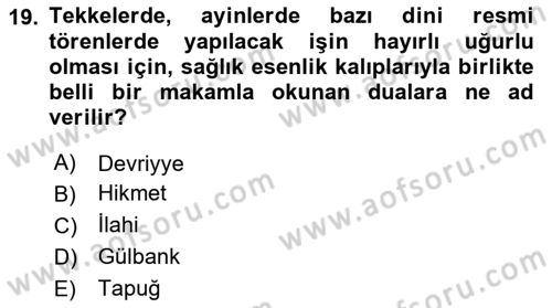 Türk İslam Edebiyatı Dersi 2025 - 2026 Yılı Yaz Okulu Sınav Soruları 19. Soru