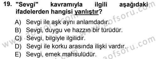 Tefsir Dersi 2012 - 2013 Yılı (Final) Dönem Sonu Sınav Soruları 19. Soru