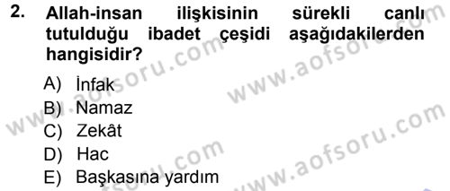 Tefsir Dersi 2012 - 2013 Yılı (Final) Dönem Sonu Sınav Soruları 2. Soru