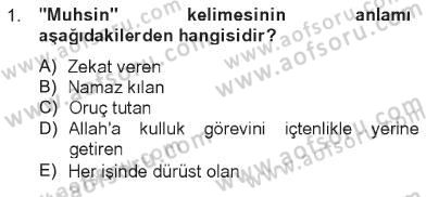 Tefsir Dersi 2012 - 2013 Yılı Tek Ders Sınav Soruları 1. Soru