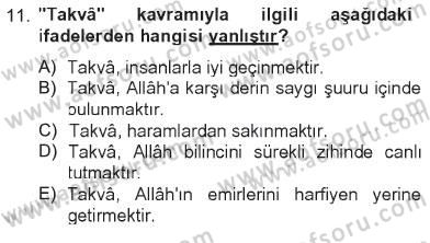 Tefsir Dersi 2012 - 2013 Yılı Tek Ders Sınav Soruları 11. Soru