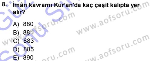 Tefsir Dersi 2013 - 2014 Yılı (Final) Dönem Sonu Sınav Soruları 8. Soru