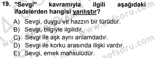 Tefsir Dersi 2013 - 2014 Yılı Tek Ders Sınav Soruları 19. Soru