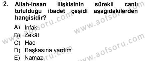 Tefsir Dersi 2013 - 2014 Yılı Tek Ders Sınav Soruları 2. Soru