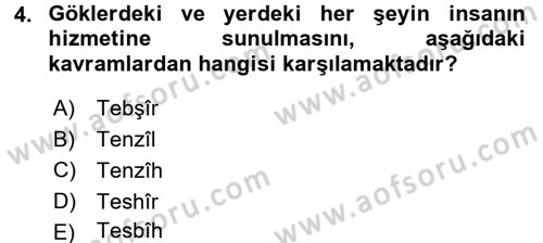 Tefsir Dersi 2015 - 2016 Yılı (Final) Dönem Sonu Sınav Soruları 4. Soru