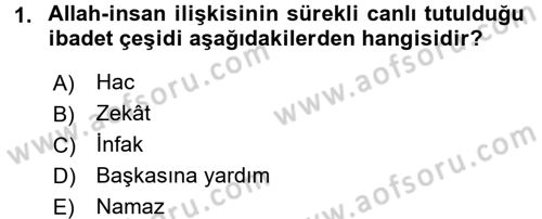 Tefsir Dersi 2015 - 2016 Yılı Tek Ders Sınav Soruları 1. Soru