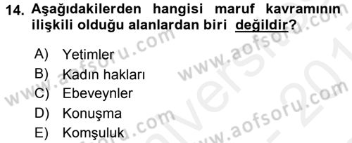 Tefsir Dersi 2016 - 2017 Yılı (Final) Dönem Sonu Sınav Soruları 14. Soru