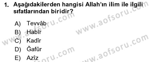 Tefsir Dersi 2022 - 2023 Yılı (Final) Dönem Sonu Sınav Soruları 1. Soru