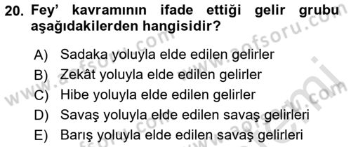 Tefsir Dersi Ara Sınavı Deneme Sınav Soruları 20. Soru